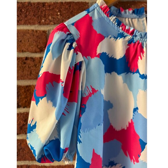 Michelle McDowell Abstract Puff Sleeve Top - Picture 4 of 9